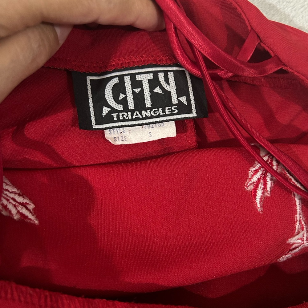 Vintage City triangles square neck maxi floral red dress - Picture 10 of 15